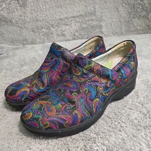 Align Indya Clogs Multicolor Paisley Leather Slip Resistant Womens 9.5 Excellent